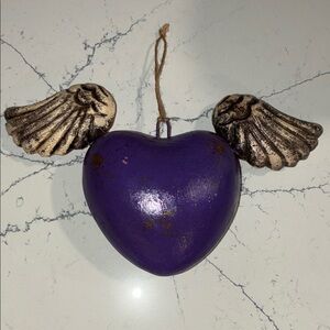 Purple Winged Heart wall art Ornament